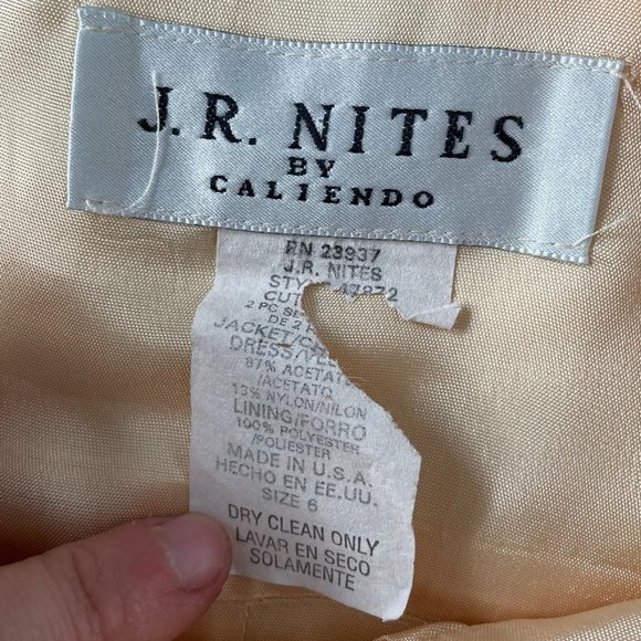 J.R. nites by Caliendo yellow evening maxi dress size 6 - Picture 2 of 3